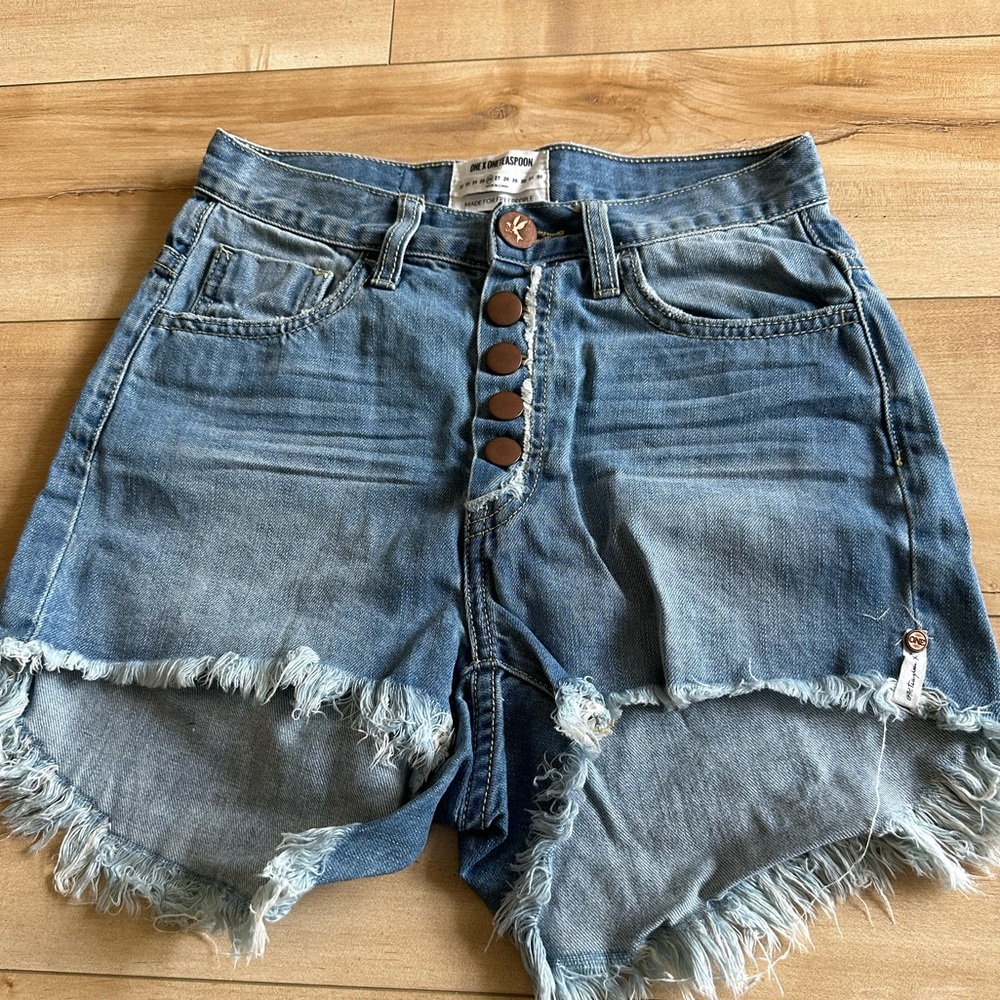 One Teaspoon “Bandit” High-Waisted Denim Shorts